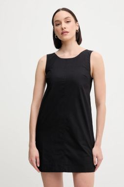 Bavlnené šaty Calvin Klein Jeans čierna farba, mini, rovný strih, LV047AB000