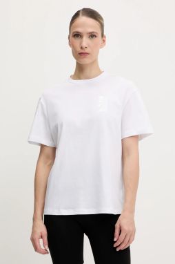 Bavlnené tričko EA7 Emporio Armani dámske, biela farba, AF10201.7W000186