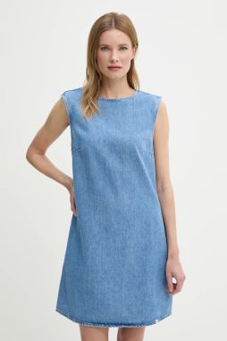 Rifľové šaty Calvin Klein Jeans mini, rovný strih, J20J225170