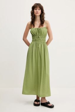 Šaty Abercrombie & Fitch zelená farba, maxi, rovný strih, KI159-5571