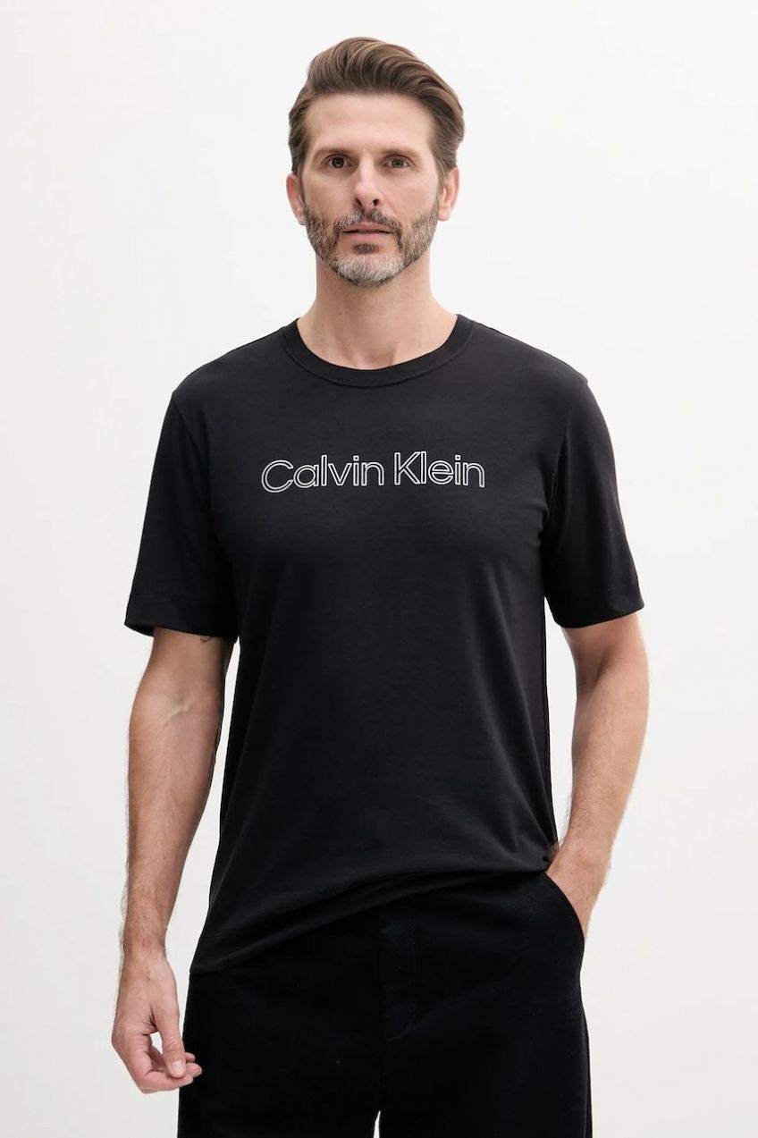 Tričko Calvin Klein Performance pánske, čierna farba, s potlačou, LVGMS5K164