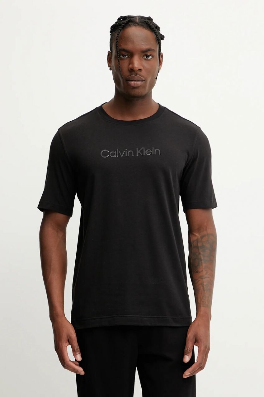 Tričko Calvin Klein Performance pánske, čierna farba, s nášivkou, LVGMS5K182