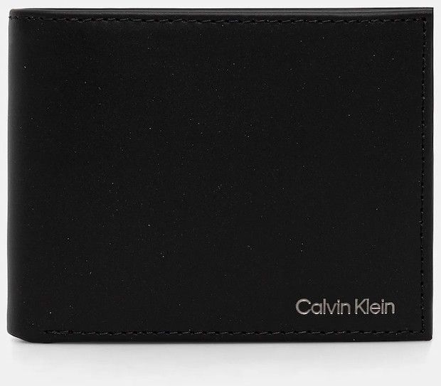 Kožená peňaženka Calvin Klein čierna farba, LV04D1105G