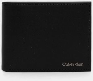 Kožená peňaženka Calvin Klein čierna farba, LV04D1105G