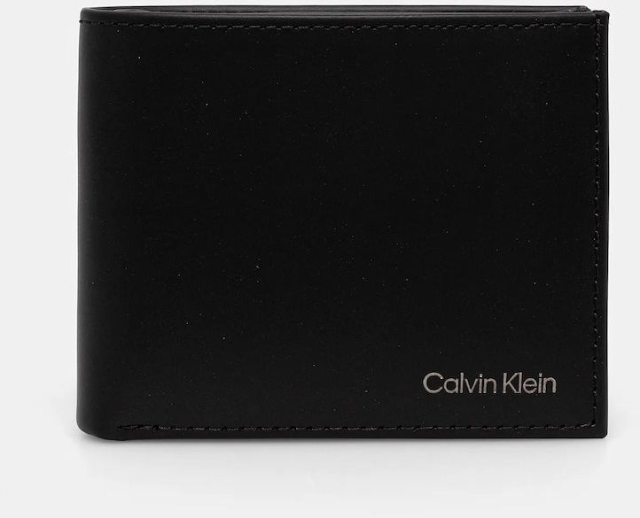 Kožená peňaženka Calvin Klein čierna farba, LV04D1103G