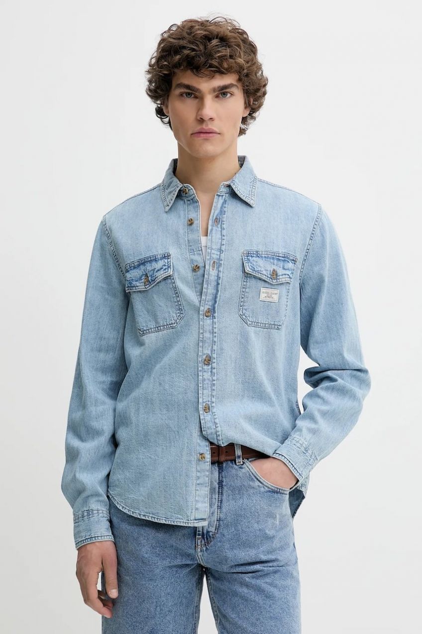 Bavlnená košeľa Guess Jeans regular, s klasickým golierom, M5GH56 D5M82