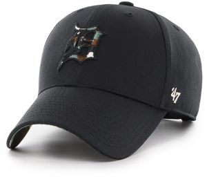 Bavlnená šiltovka 47 brand MLB Detroit Tigers čierna farba, s nášivkou, B-DGTSM09CTP-BK
