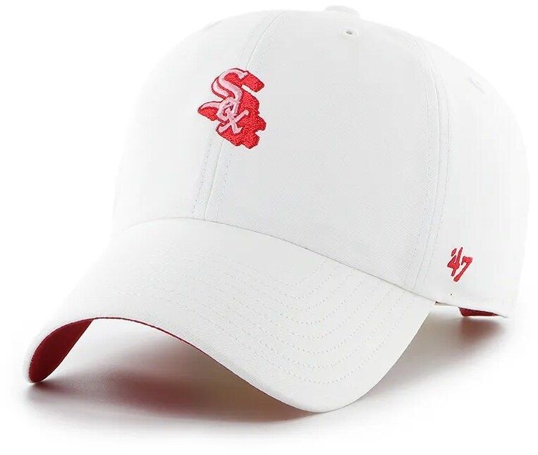 Bavlnená šiltovka 47 brand MLB Chicago White Sox biela farba, jednofarebná, B-CHPCU06GWS-WH