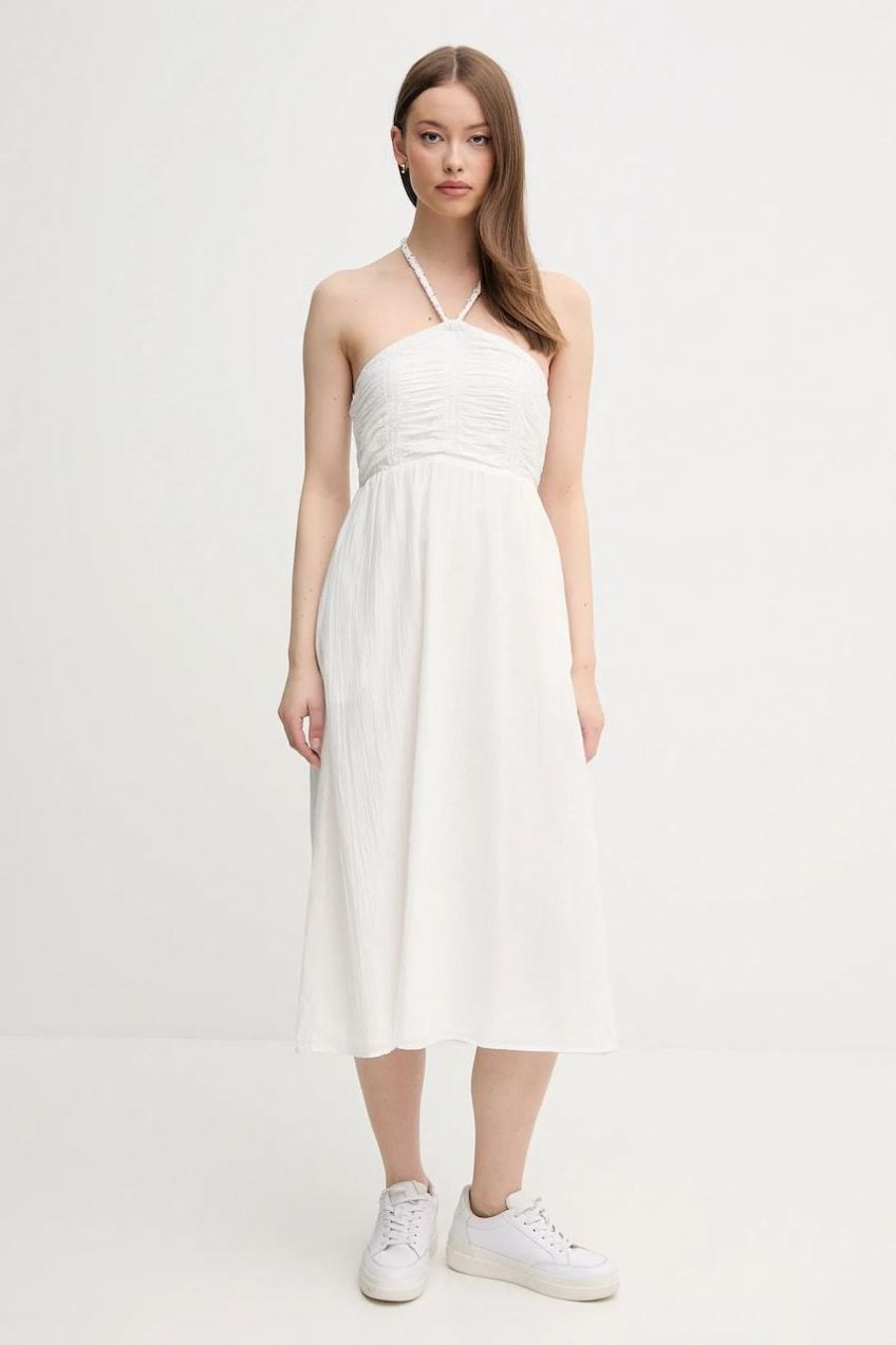 Šaty Pepe Jeans DOROTHA béžová farba, mini, áčkový strih, PL953689
