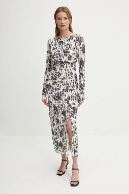 Šaty Sisley béžová farba, maxi, priliehavé, 4QFRLV070
