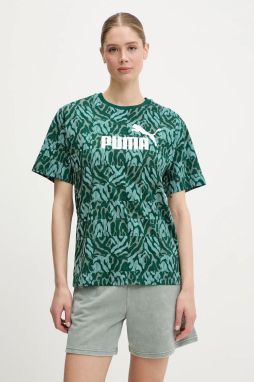 Bavlnené tričko Puma dámske, zelená farba, 685070
