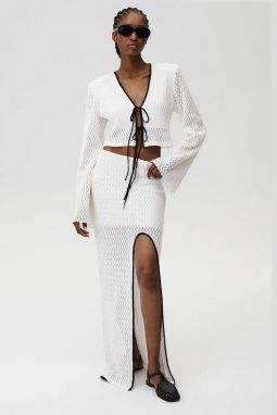 Bavlnená sukňa Undress Code Italian Romance Skirt biela farba, maxi, rovný strih, 901