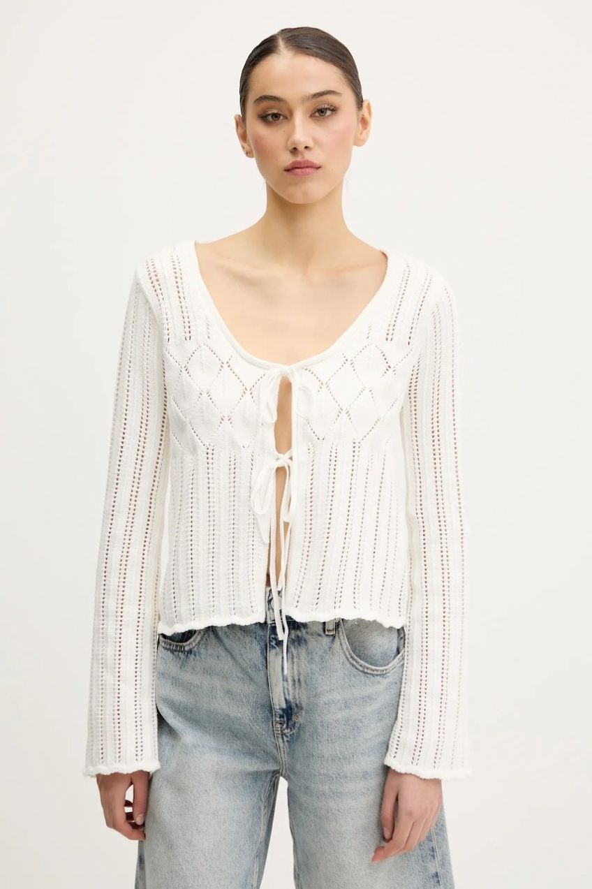 Kardigán Hollister Co. béžová farba, KI350-5239