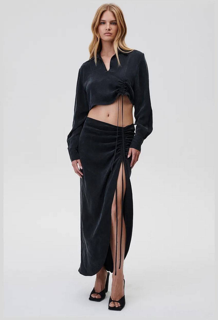 Sukňa Undress Code Rhea Skirt čierna farba, maxi, rovný strih, 765