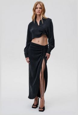 Sukňa Undress Code Rhea Skirt čierna farba, maxi, rovný strih, 765