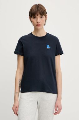 Bavlnené tričko Helly Hansen MASSIF GRAPHIC dámske, tmavomodrá farba, 54595