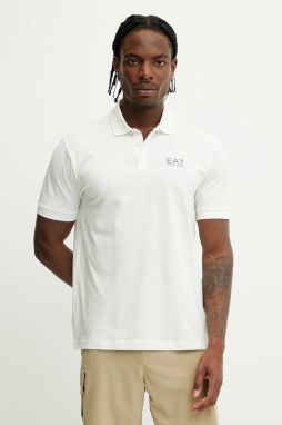 Polo tričko EA7 Emporio Armani pánske, béžová farba, jednofarebná, AF10373.7M000182