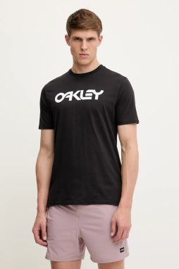 Bavlnené tričko Oakley MARK II pánske, čierna farba, s potlačou, FOA404011