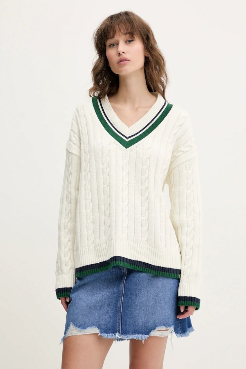 Sveter Superdry béžová farba, teplé, W6110668A-71D