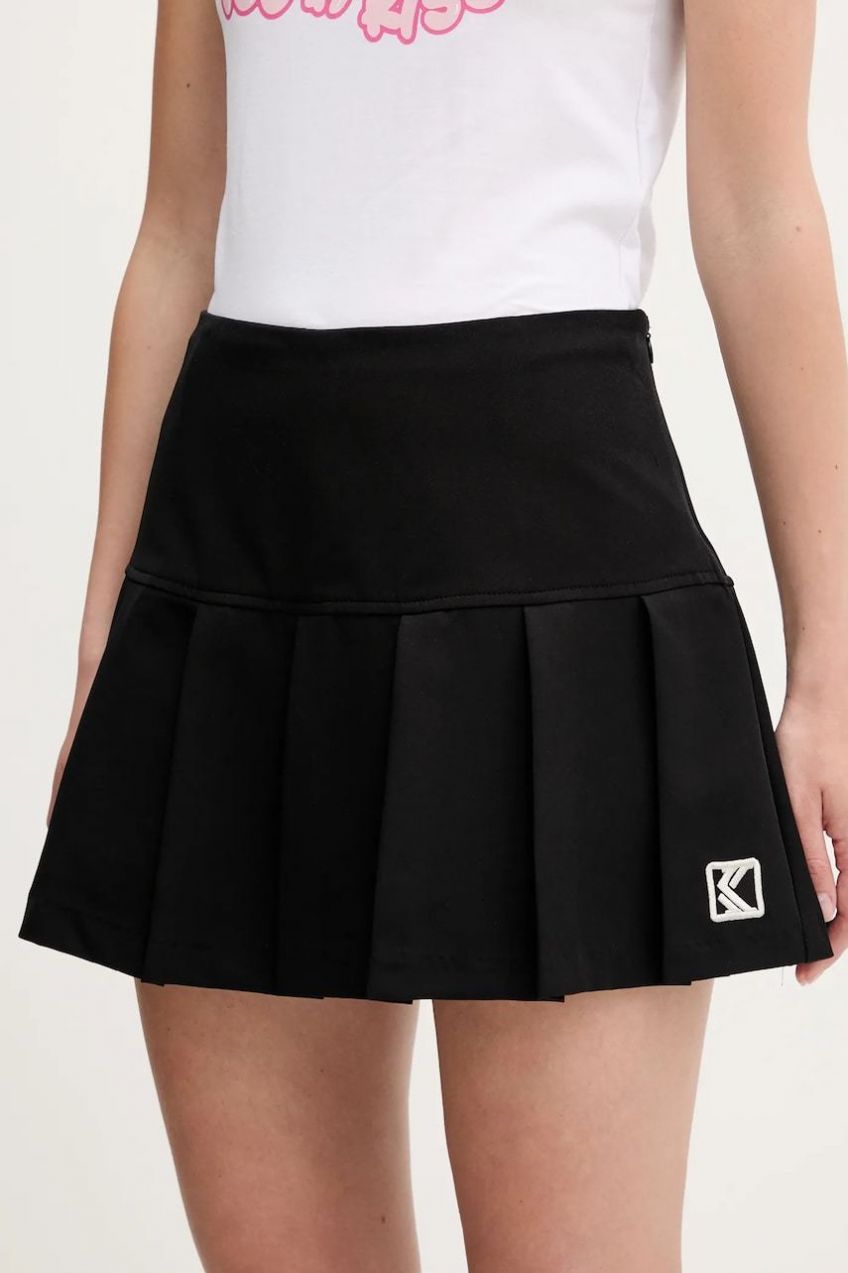 Sukňa Karl Kani čierna farba, mini, áčkový strih, 61610030