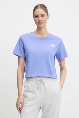 Tričko The North Face Simple Dome Cropped Slim dámske, fialová farba, NF0A87U40YI1