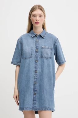 Rifľové šaty Guess Jeans mini, rovný strih, W5GK99 D5M81
