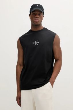 Bavlnené tričko Calvin Klein Jeans čierna farba, J30J327493