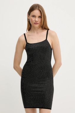 Šaty Guess KHLOE čierna farba, mini, priliehavé, W5GK45 Z3MN2