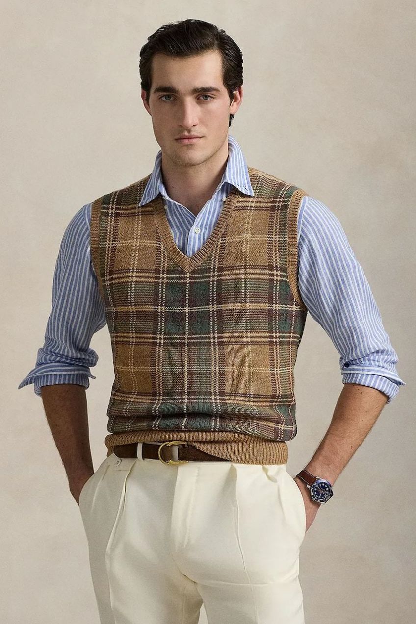 Vlnená vesta Polo Ralph Lauren béžová farba, 710970654
