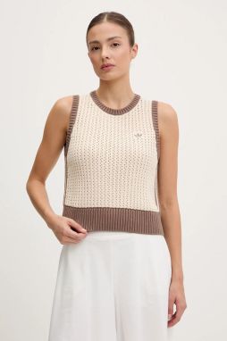Vesta adidas Originals KNITTED VEST dámska, béžová farba, JD0904