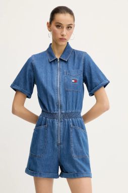 Rifľový overal Tommy Jeans bavlnené, s golierom, DW0DW20371