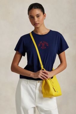 Bavlnené tričko Polo Ralph Lauren dámske, tmavomodrá farba, 211965108