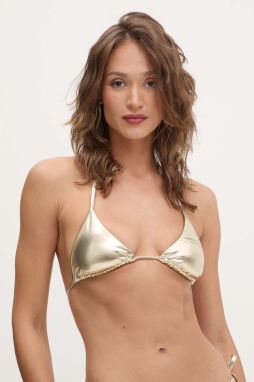 Plavková podprsenka Armani Exchange zlatá farba, mäkké košíky, XW000351 AF13946