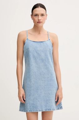 Rifľové šaty Calvin Klein Jeans mini, rovný strih, J20J225173
