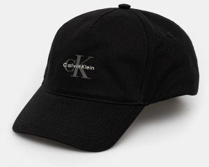 Bavlnená šiltovka Calvin Klein Jeans čierna farba, s potlačou, LV04G5032G