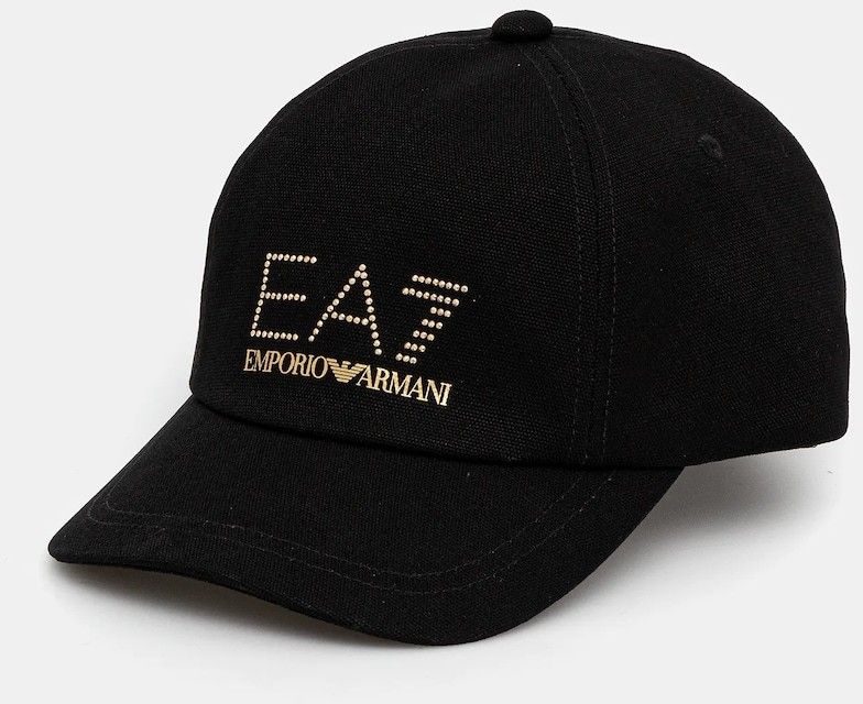 Bavlnená šiltovka EA7 Emporio Armani čierna farba, s nášivkou, AF13009.7W000327