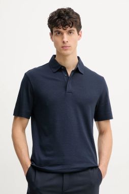 Polo tričko BOSS pánske, tmavomodrá farba, jednofarebné, 50536667