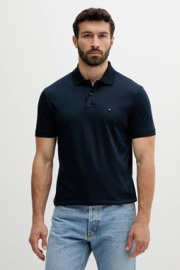 Bavlnené polo tričko Tommy Hilfiger tmavomodrá farba, vzorované, MW0MW39234