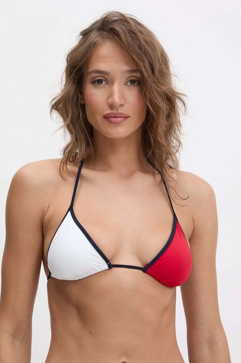 Plavková podprsenka Tommy Hilfiger tmavomodrá farba, jemne vystužený košík, UW0UW05972