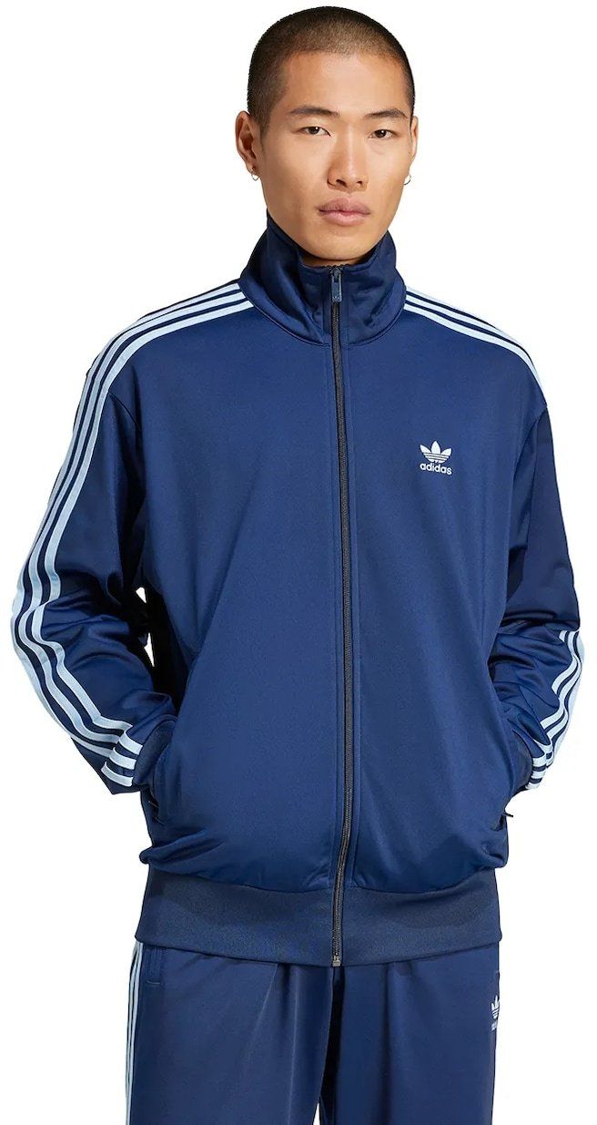 Mikina adidas Originals Firebird Tracktop pánska, tmavomodrá farba, s nášivkou, JP2544