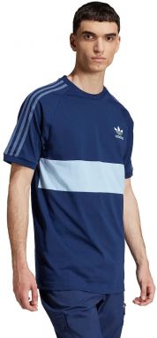 Bavlnené tričko adidas Originals 3-Stripes Panel pánske, tmavomodrá farba, s nášivkou, JD4276