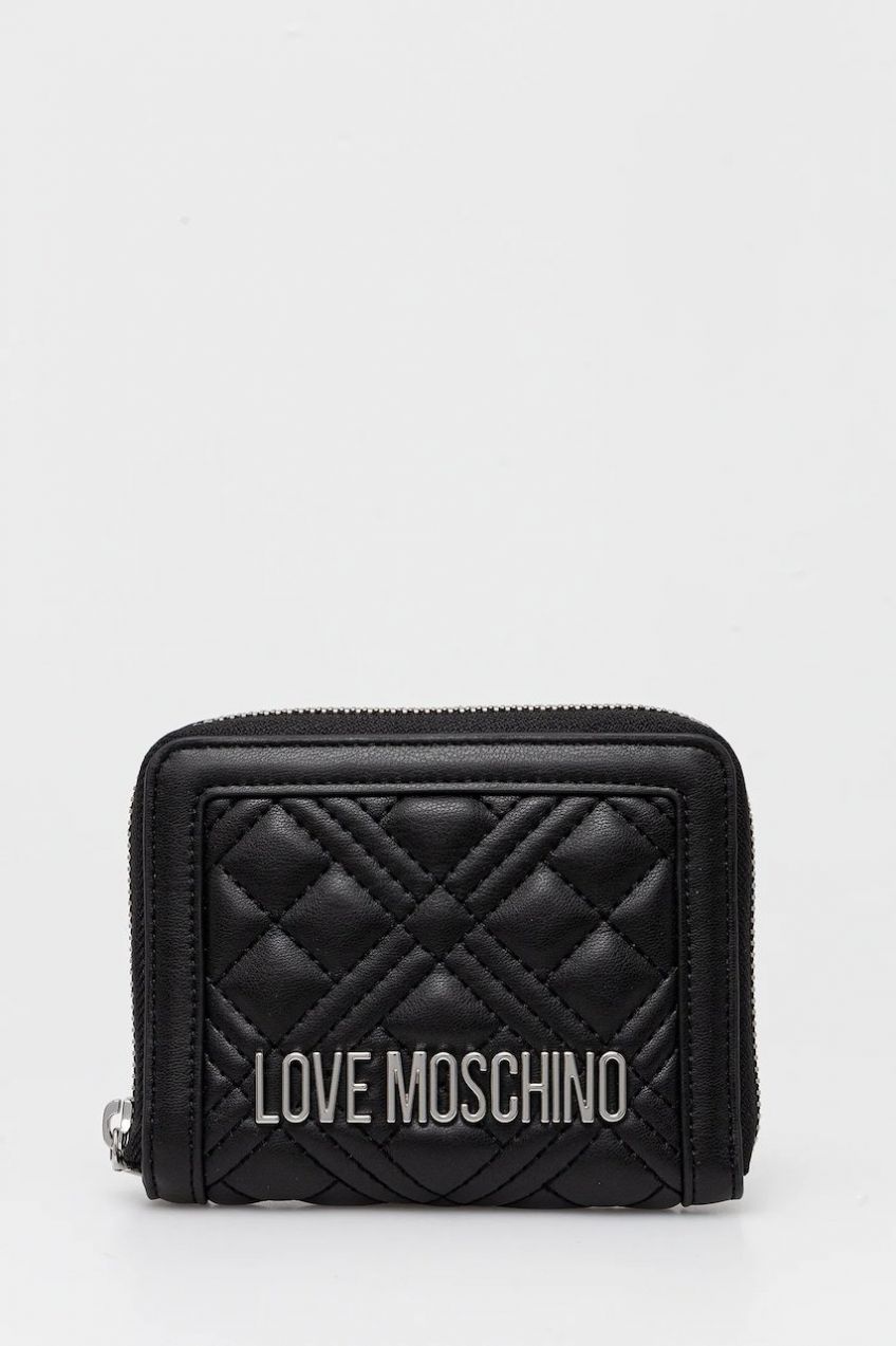 Peňaženka Love Moschino dámska, čierna farba, JC5710PP0MLA000B