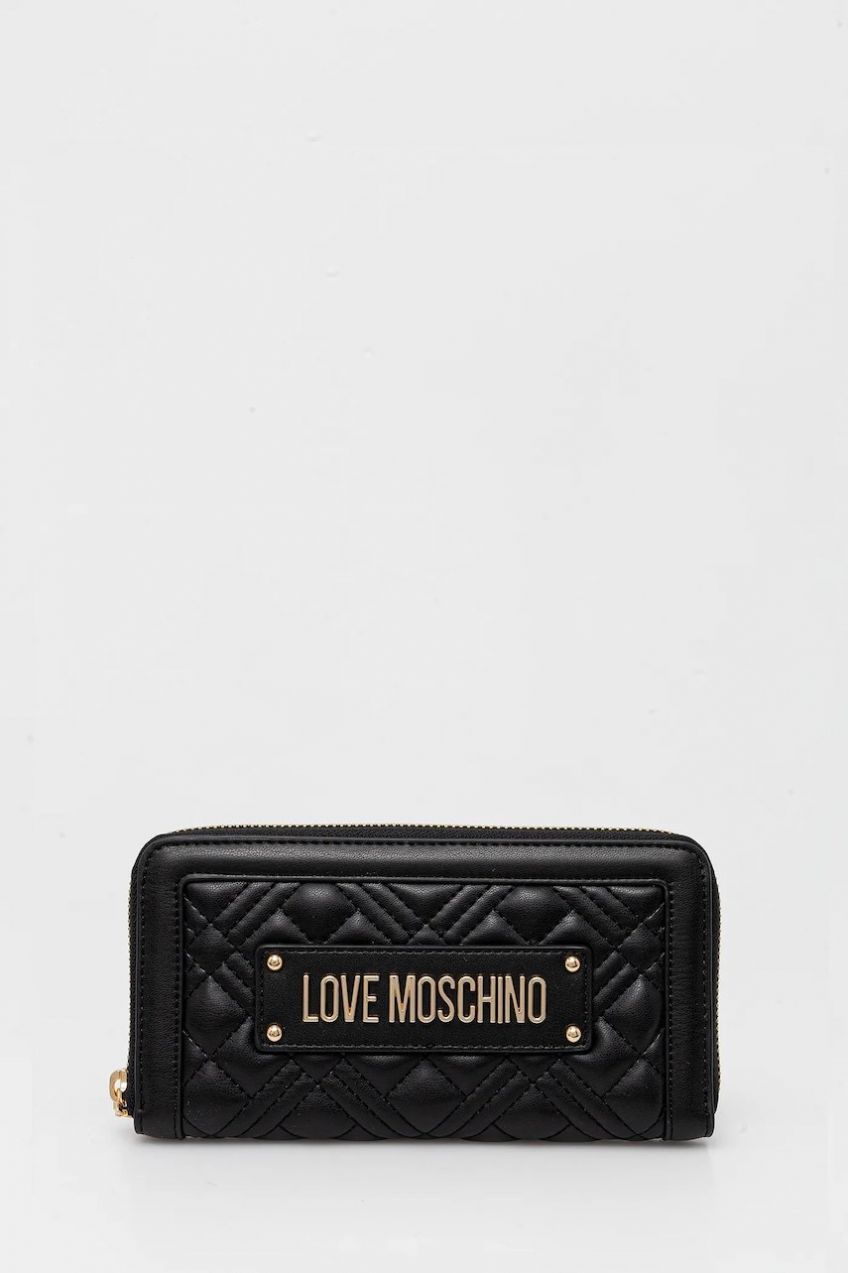 Peňaženka Love Moschino dámska, čierna farba, JC5600PP0MLA0000