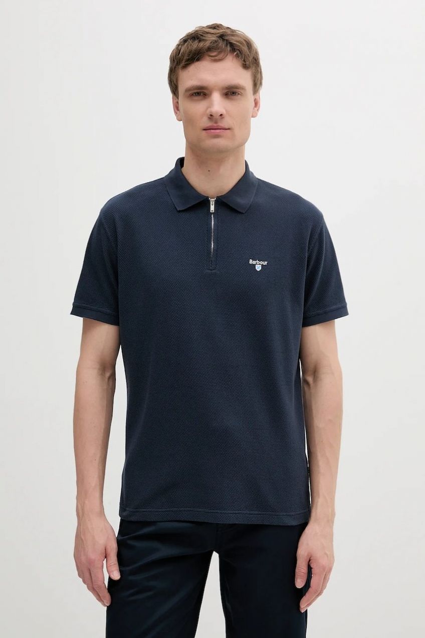 Bavlnené polo tričko Barbour Hingham Polo Shirt tmavomodrá farba, jednofarebné, MML1458