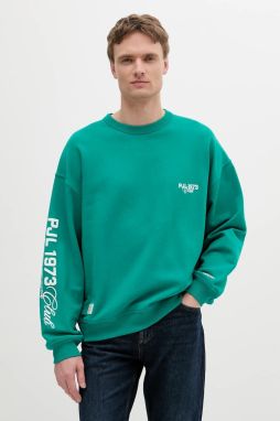 Bavlnená mikina Pepe Jeans COLVILLE CREW zelená farba, s nášivkou, PM582841