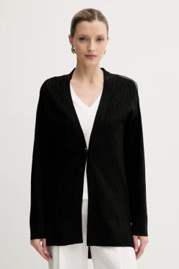 Kardigán Armani Exchange čierna farba, ľahké, XW000579 AF12875