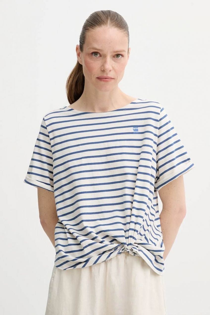 Bavlnené tričko G-Star Raw dámske, tmavomodrá farba, D26224-C339