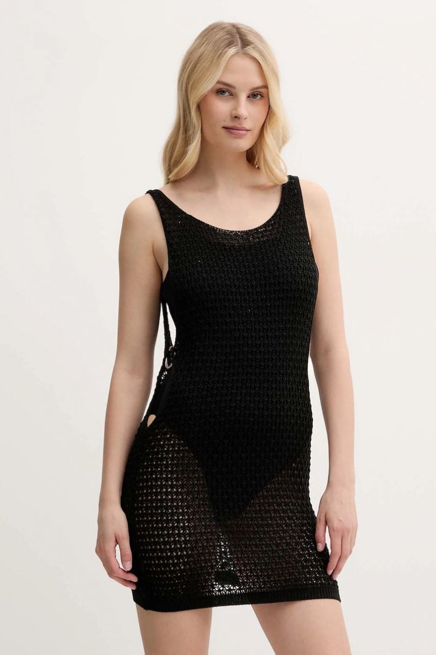 Plážové šaty Guess čierna farba, E5GK12 Z3N30