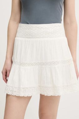 Sukňa Superdry béžová farba, mini, áčkový strih, W7210350A-71D