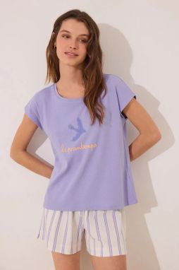 Bavlnené pyžamo women'secret fialová farba, bavlnené, 3599187